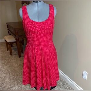Red Polka Dot Sleeveless Dress - exc condition! ❤️